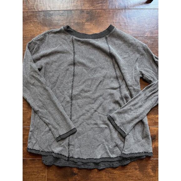 J. Jill Tops - J. Jill Geometric Black White Long Sleeve Pull Over Boho Shirt Size Large